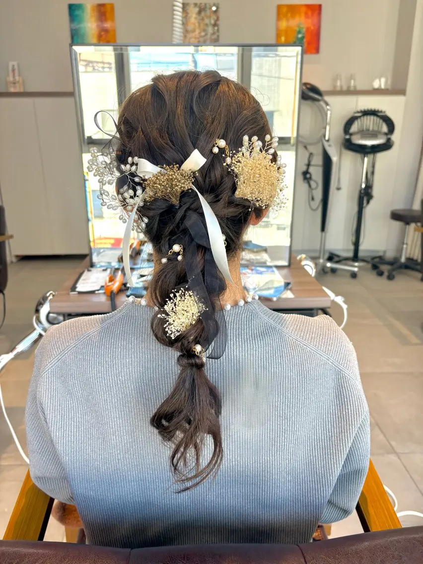 セミロング ヘアアレンジ 🩵MEI🩵鶴見 ／ヘアアレンジ💫のヘアスタイル