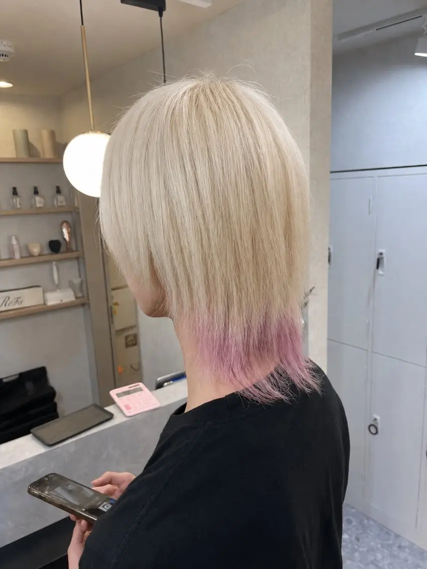 ショート ヘアカラー 新宿/ハイトーン/ シールエクステ 祐介のヘアスタイル