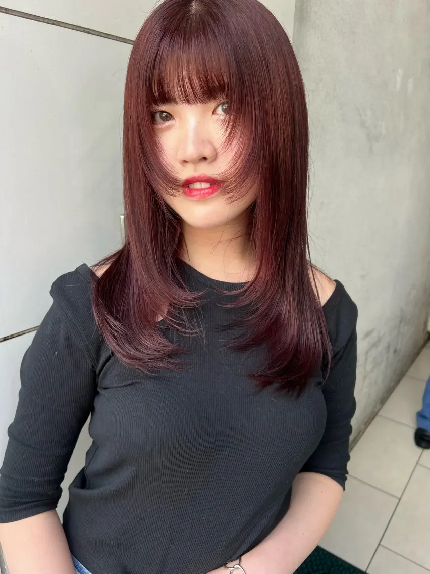 セミロング カラー 高畑 恵莉 👒 暖色 / 艶髪 🧺のヘアスタイル