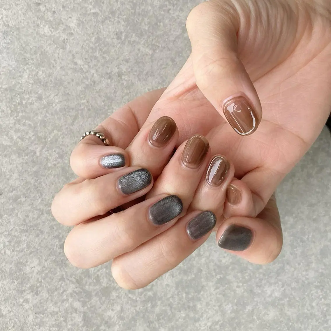 ネイル アートネイル 長さ出し ジェルネイル マットネイル ミラーネイル ハンドネイル nail salon Soeurのネイルデザイン