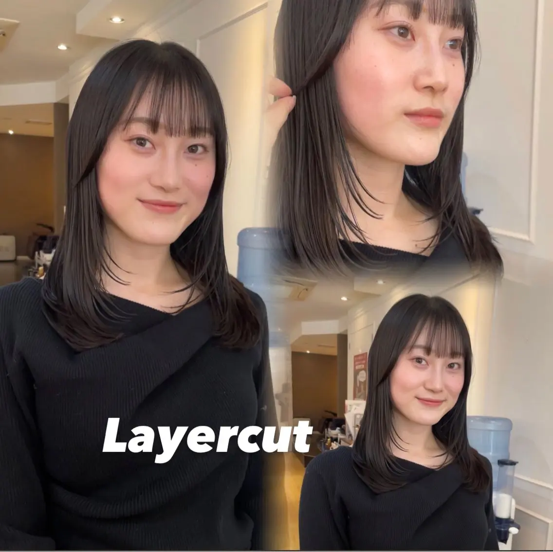 セミロング レイヤーカット カット ヘアカラー ちのレイヤー/ハッ シュカット🌷💝のヘアスタイル