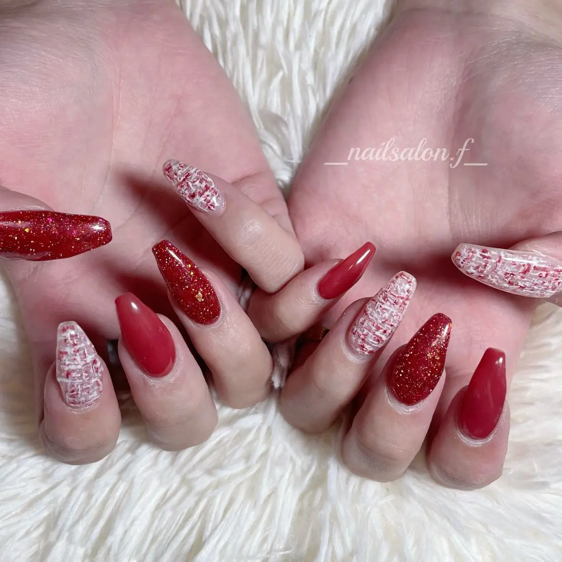ネイル 冬ネイル クリスマス ハンドネイル Nailsalon Fのネイルデザイン