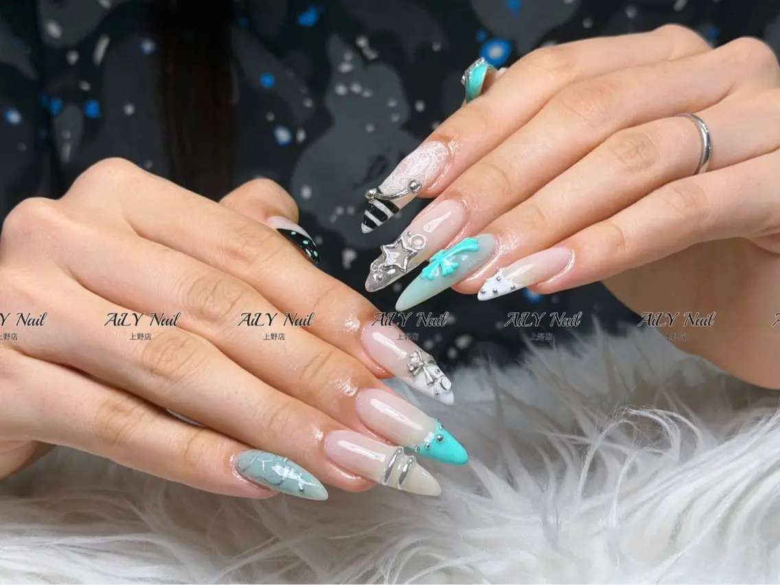 ネイル アートネイル ジェルネイル マグネットネイル ニュアンスネイル シンプルネイル ハンドネイル AiLy Nail 上野店のネイルデザイン