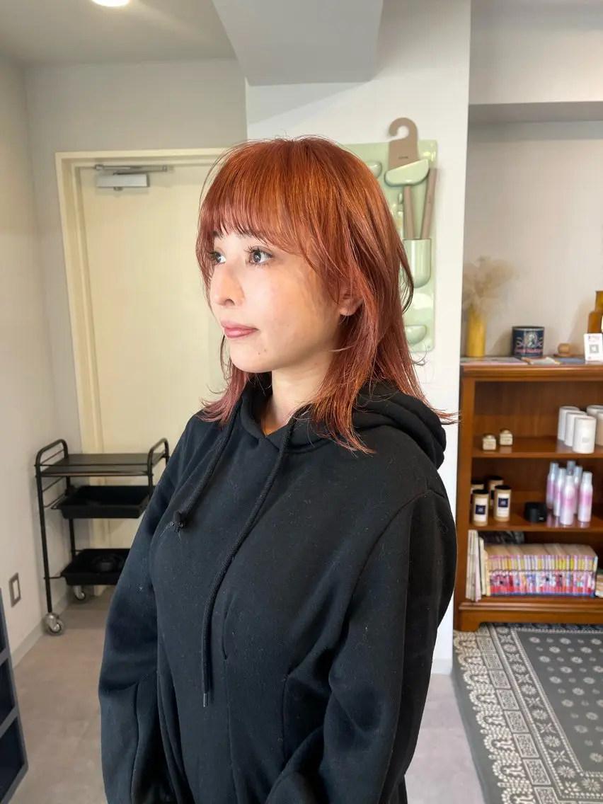 ミディアム カラー ベージュカラー ブリーチ オレンジ オレンジベージュ カット ヘアカラー トリートメント 丁寧なカウンセリング 🌿KENTA🌿のヘアスタイル