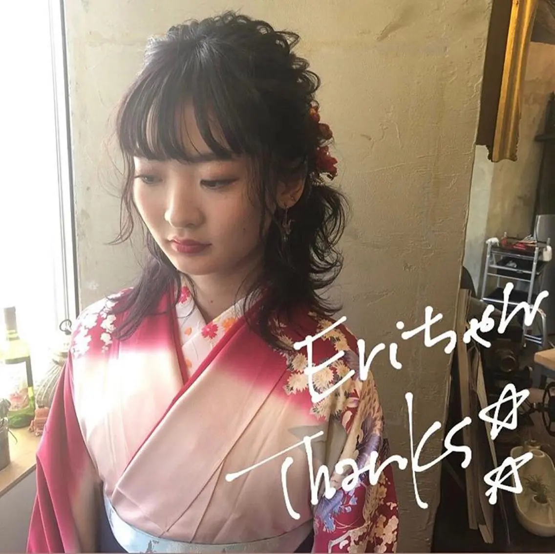 ミディアム カラー ヘアアレンジ 卒業式のヘアスタイル 川上 智汐のヘアスタイル
