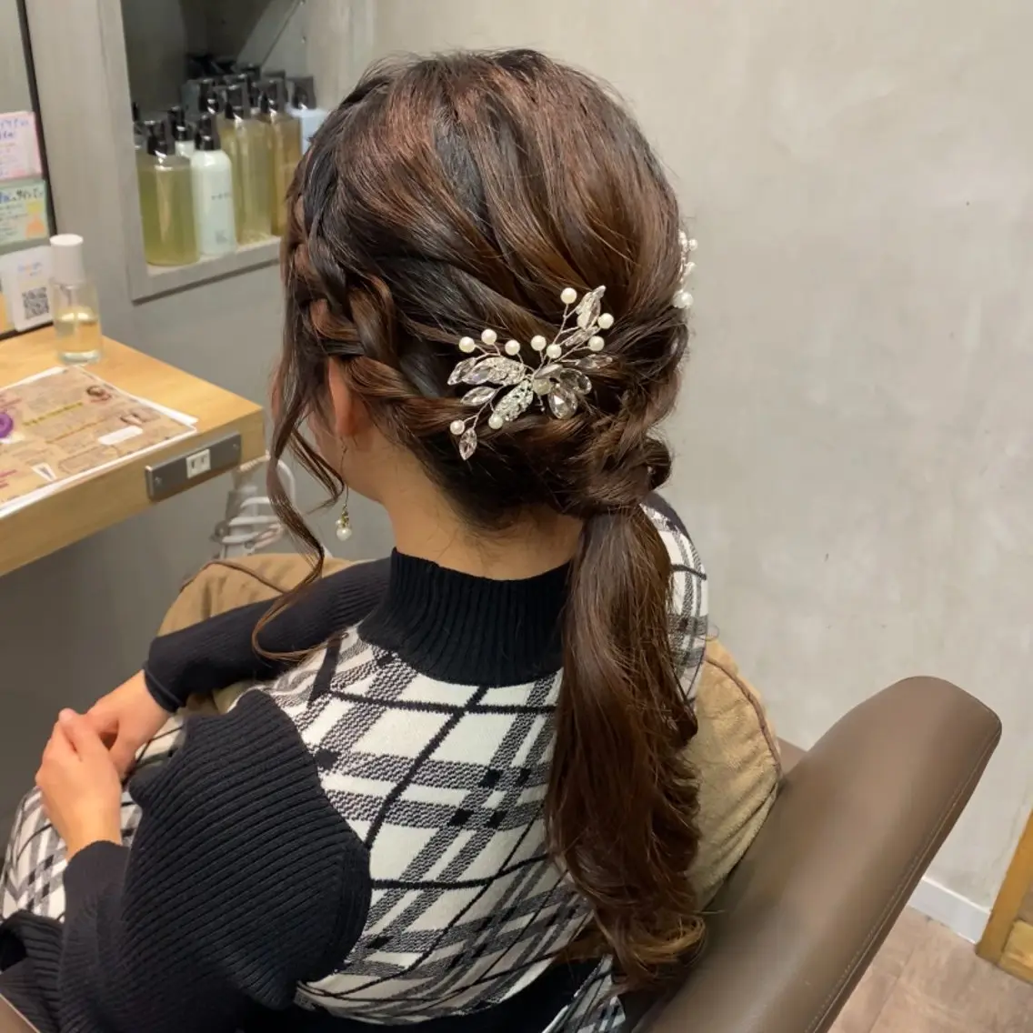 セミロング ヘアセット 艶暖色カラー🍒 縮毛矯正ほののヘアスタイル