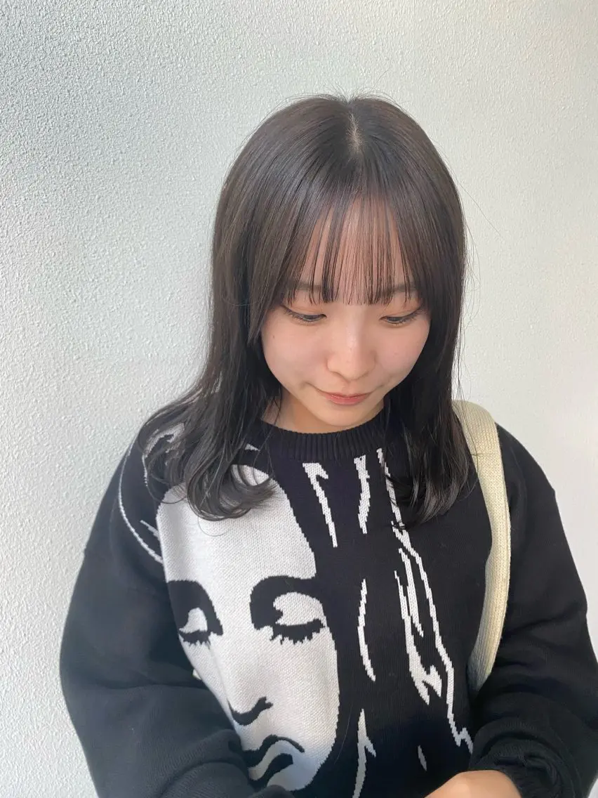 ミディアム カラー ヘアカラー トリートメント LUVISM新潟🎀 透明感カラー/ミユのヘアスタイル