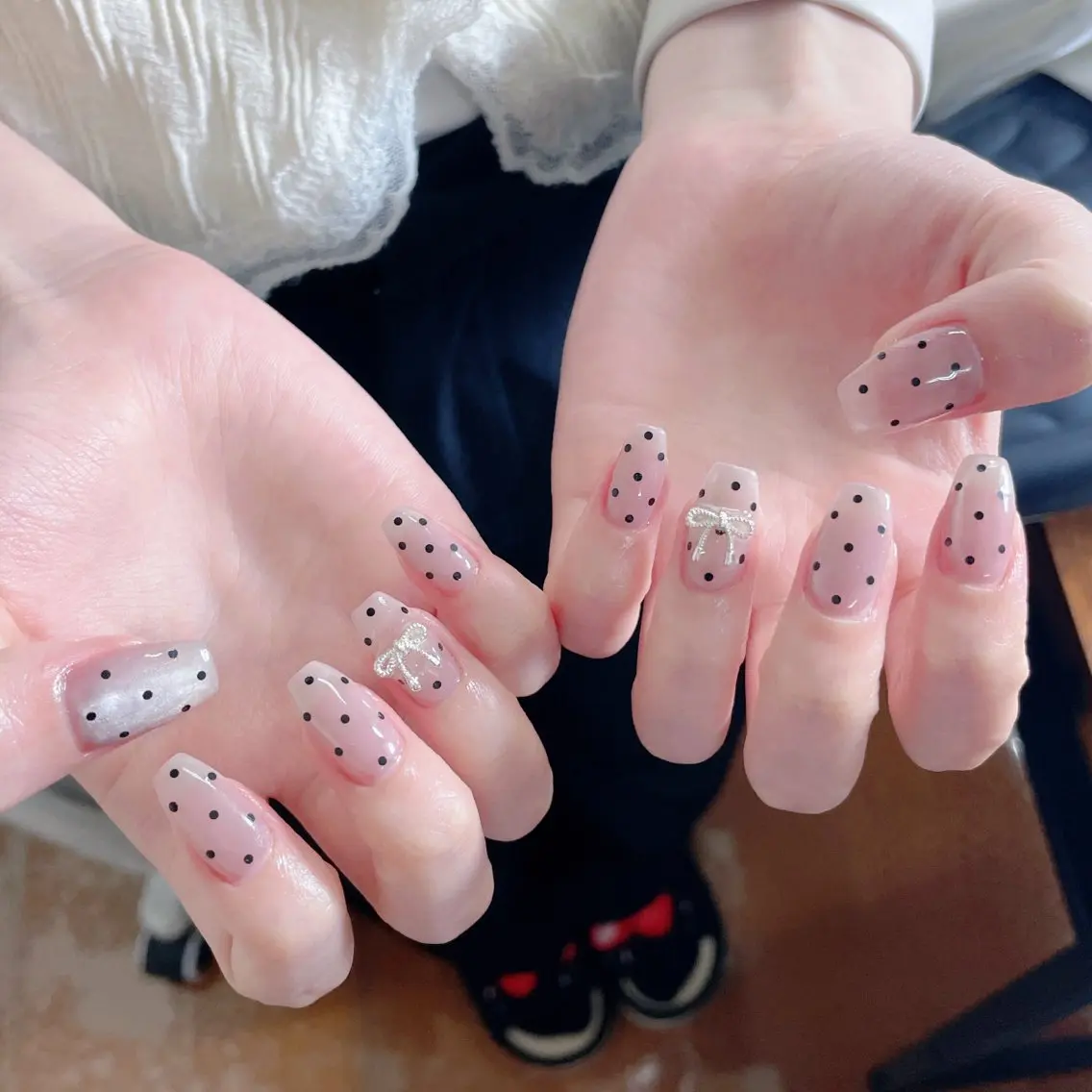 ネイル チークネイル 桜ネイル 長さ出し フットネイル ジェルネイル YURI NAILのネイルデザイン