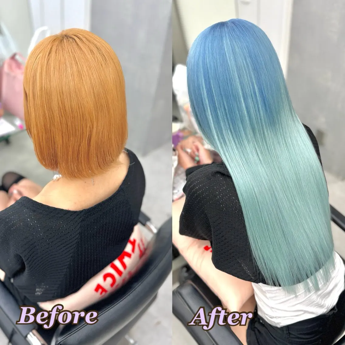 ヘアカラー エクステ ヘアメ🎀ハイトーン 🩵エクステ🪄しほのヘアスタイル