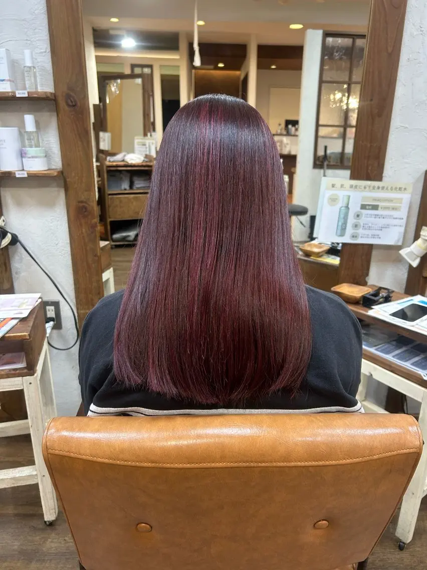 ロング カラー ハイライトカラー ピンクカラー ハイライト カット ヘアカラー 徳永　髪質改善 カラー🪄💫のヘアスタイル