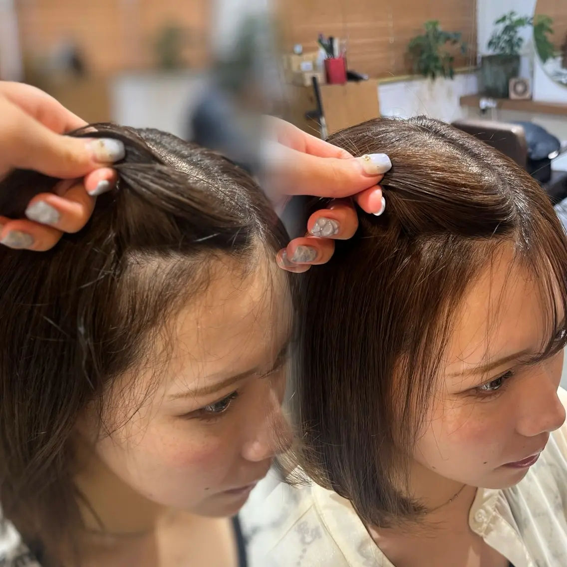 【自然な縮毛矯正（前髪のみ）】＋【カット】＋【髪質改善トリートメント】の写真