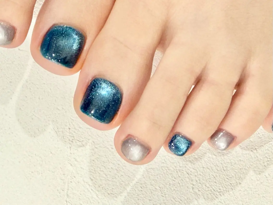 ネイル フットネイル マグネットネイル フットネイル Lia nail大宮 勝俣のネイルデザイン