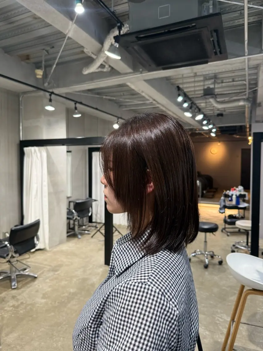 ミディアム 顔周りカット レイヤーカット カット 小倉/髪質改善 /カラー/五郡 陽菜のヘアスタイル