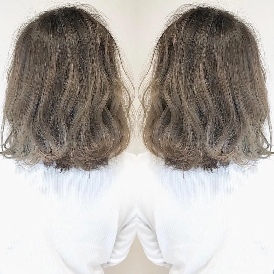 ミディアム カラー ブリーチ ハイライトカラー ハイライト ヘアカラー トリートメント Miru by INCE HAIRのヘアスタイル