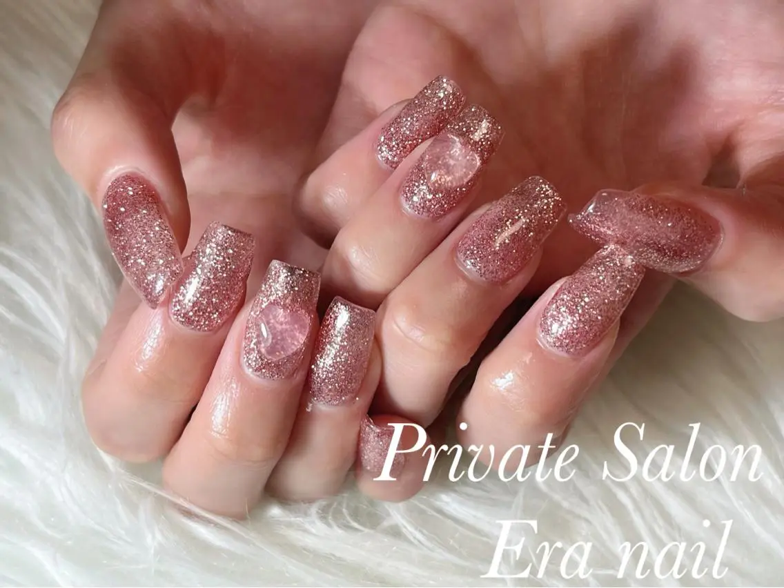 ネイル ラメ(グリッター) ワンカラーネイル スカルプネイル Era nailのネイルデザイン