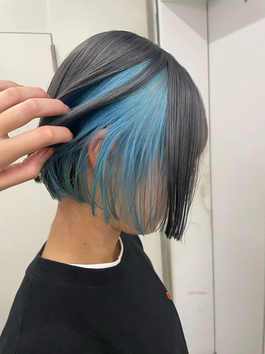 カラー ブルーカラー ハイトーン/レイヤー 🌸さくらのヘアスタイル