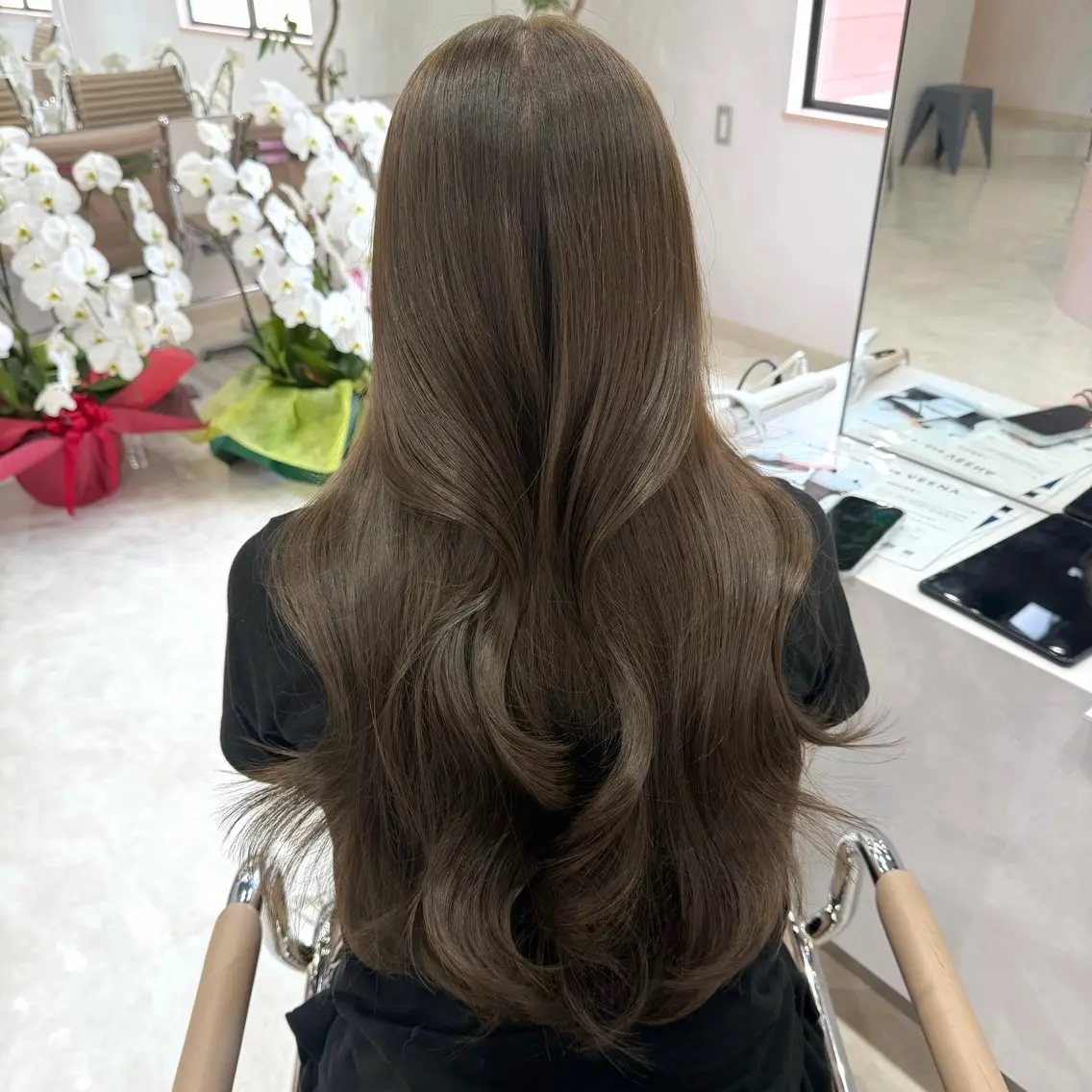 ロング カラー オリーブ🌿レイヤー 🫧HIMARI🌻のヘアスタイル