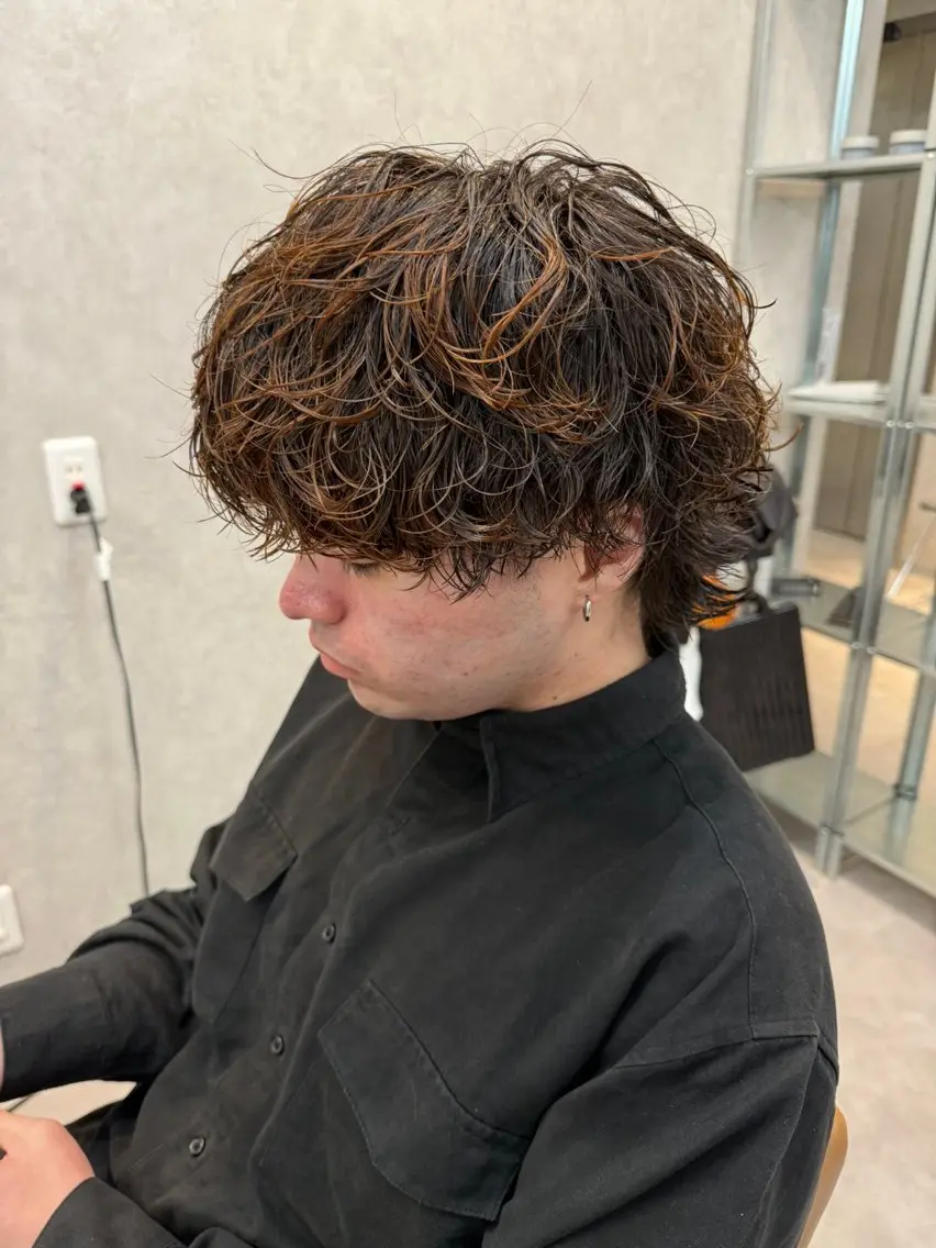 ミディアム パーマ メンズ ミディアムパーマ メンズパーマ カット パーマ メンズパーマ職人/ 天神/tatsukiのヘアスタイル