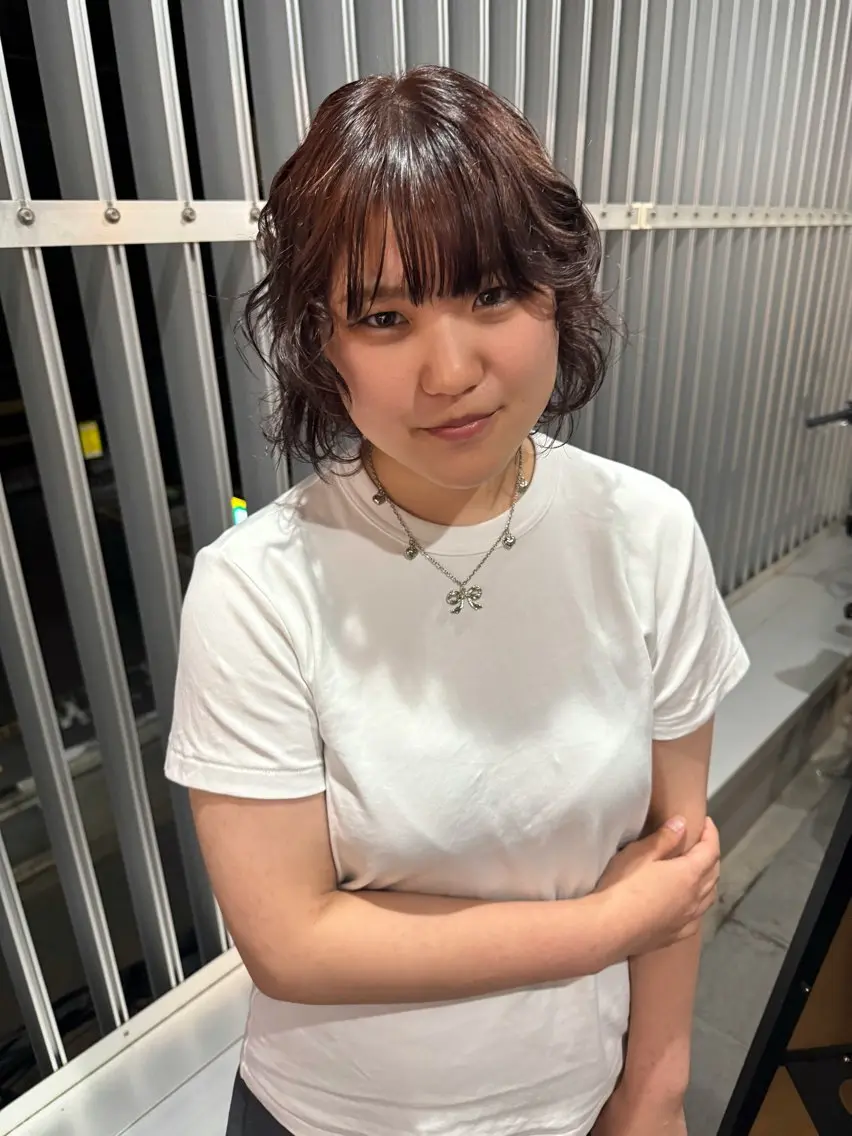 ミディアム カラー ミディアムパーマ ともか 名駅🧚‍♂️💫のヘアスタイル