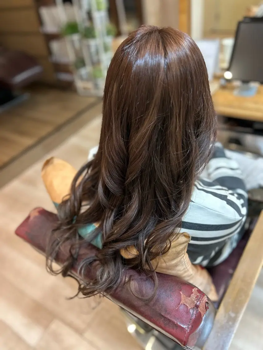 ロング ハイライト ヘアカラー 池田 千加のヘアスタイル