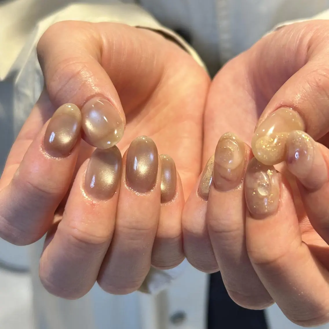 ネイル オーロラネイル ジェルネイル 氷ネイル・うるうるネイル 韓国ネイル ミラーネイル nails TOKYOのネイルデザイン
