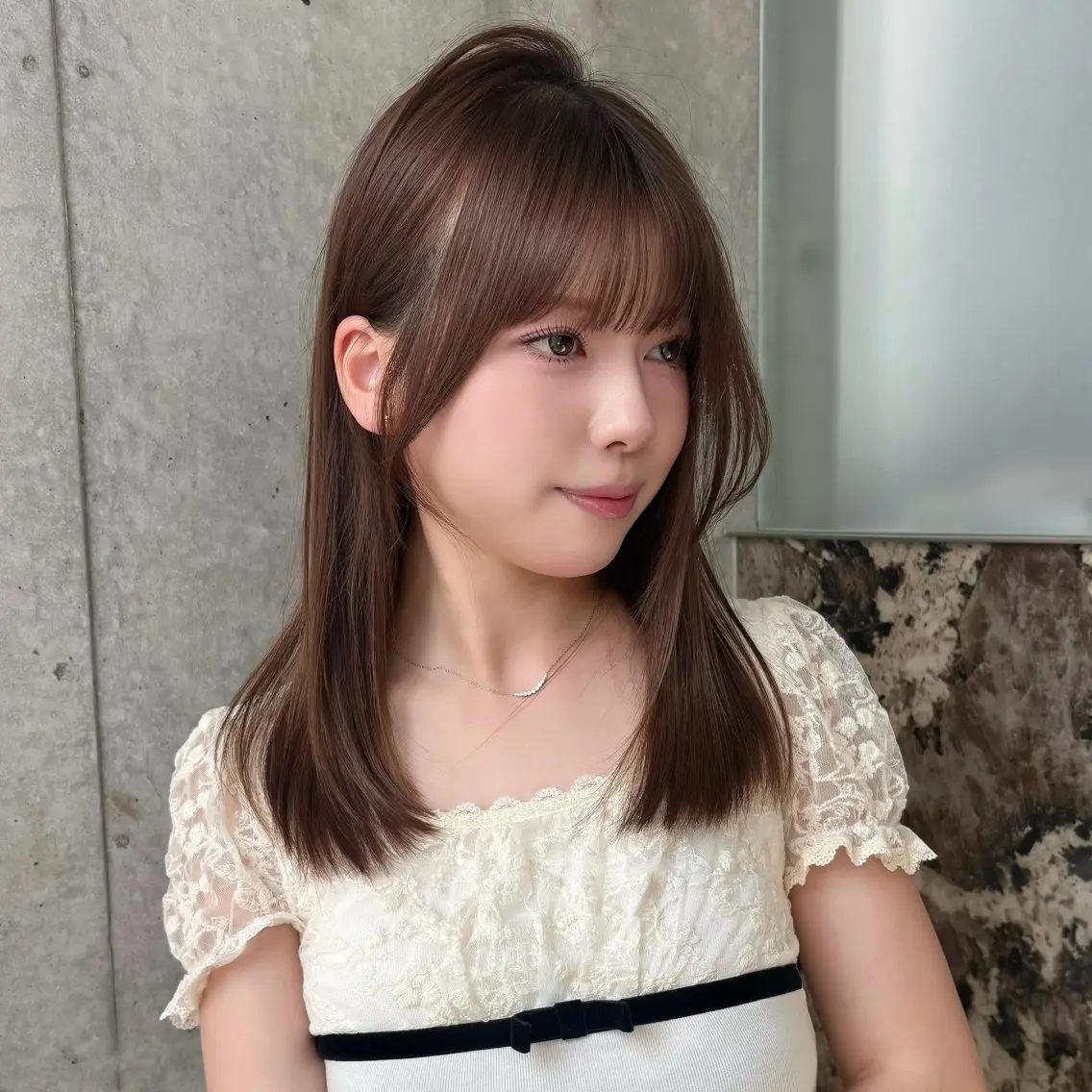 セミロング カラー カット ヘアカラー トリートメント ブリーチなしベージュ 🤎kotomiのヘアスタイル