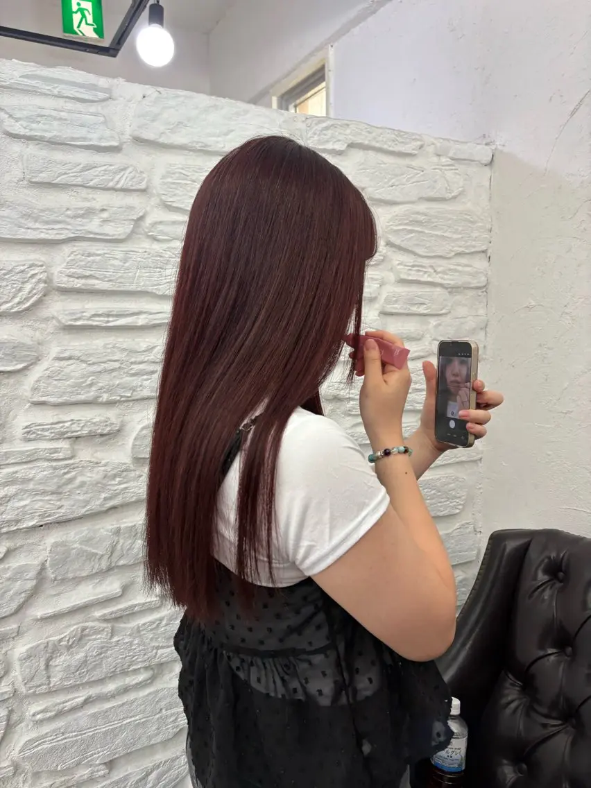 ロング カット 縮毛矯正 安谷屋 こはるのヘアスタイル