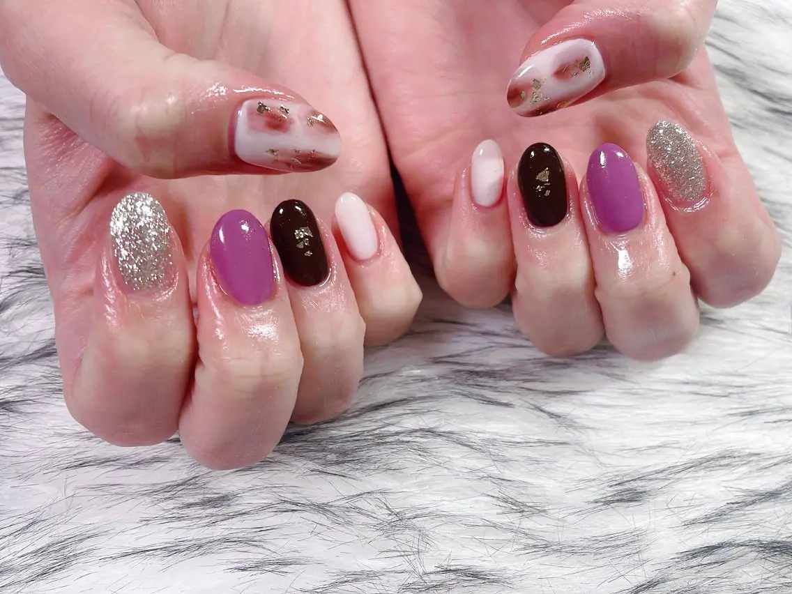 ネイル オーロラネイル フットネイル フレンチネイル ジェルネイル 韓国ネイル ハンドネイル kiki nail &brow二子玉川のネイルデザイン