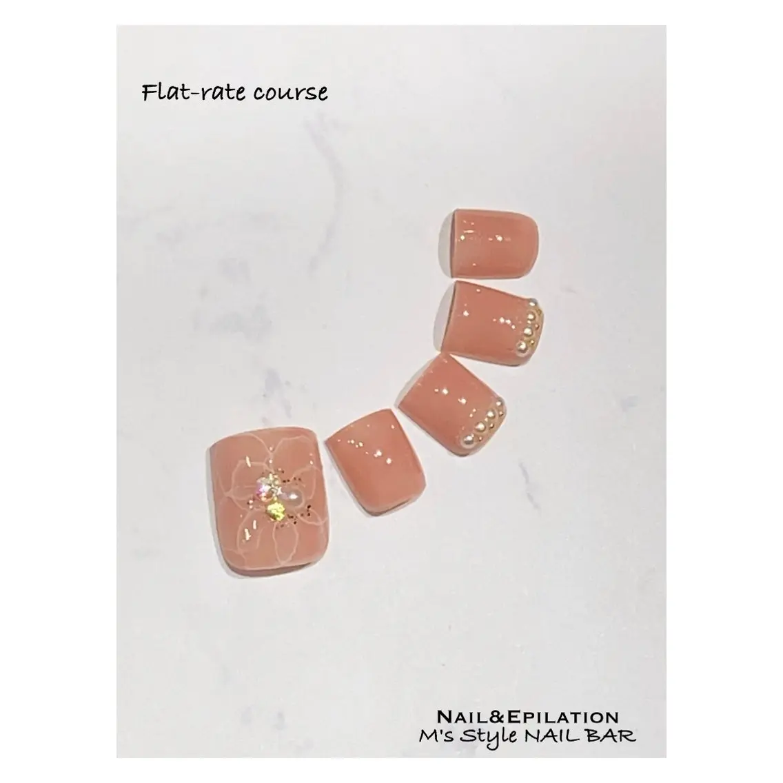 ネイル アートネイル 成人式 フラワーネイル フットネイル フレンチネイル フットネイル M's Style NAIL BARのネイルデザイン