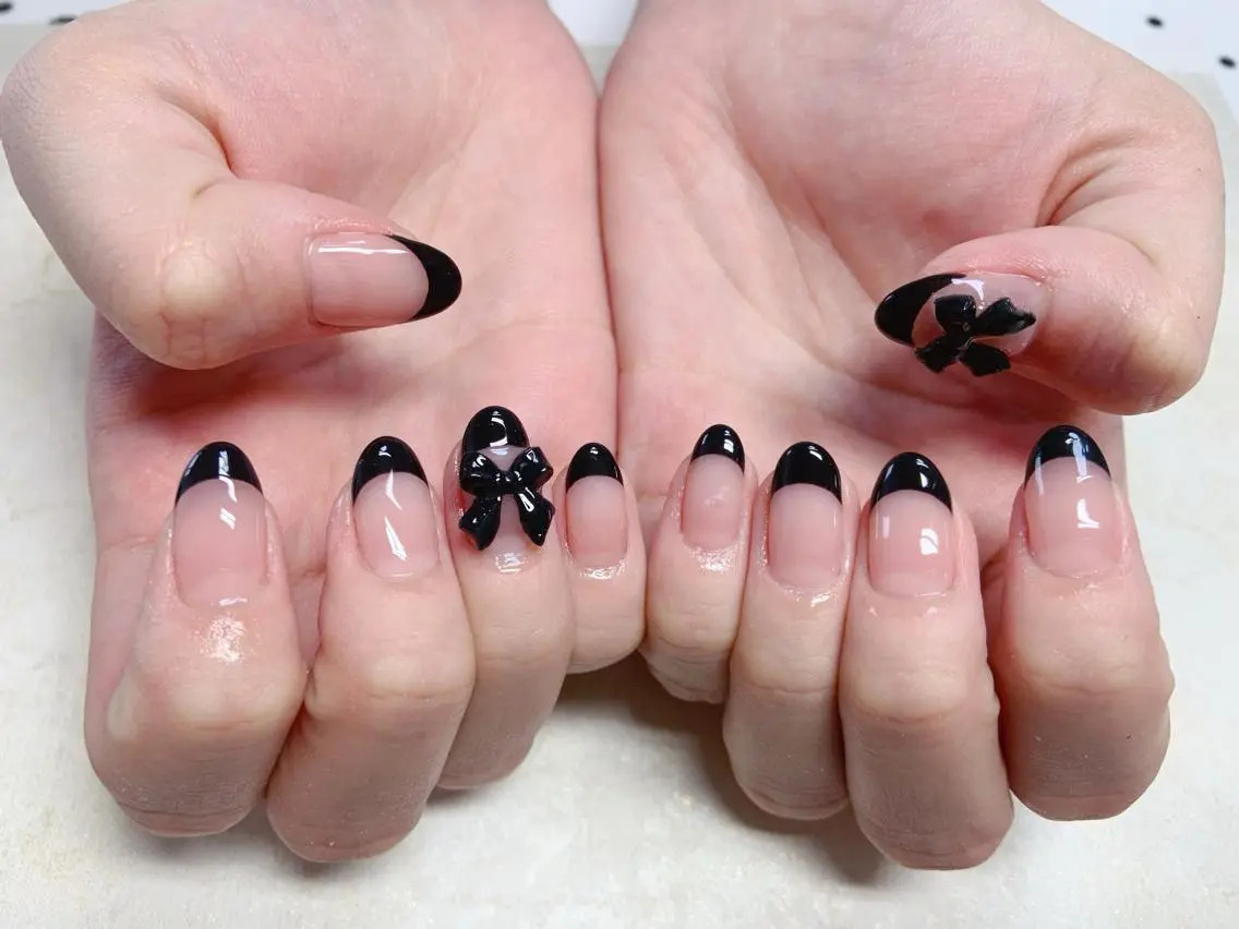 ネイル リボン ハンドネイル Nail Jolieのネイルデザイン