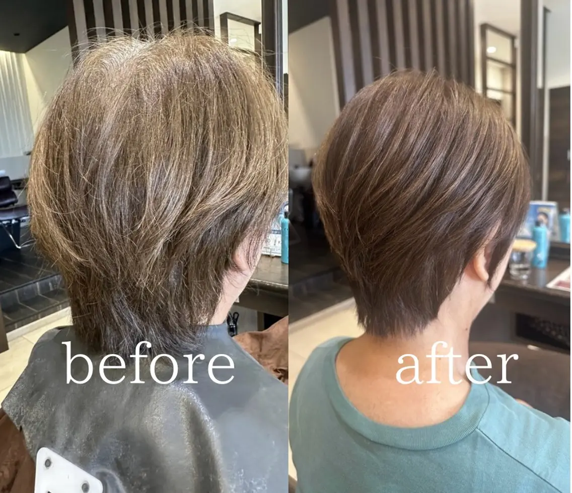 ショート カラー くびれヘア ショートヘア カット ヘアカラー 山本 麟太郎のヘアスタイル