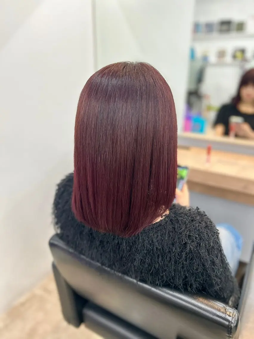 🍒暖色レッドカラー🍒&3stepトリートメント🫧頭皮クレンジング(marbb)付きの写真