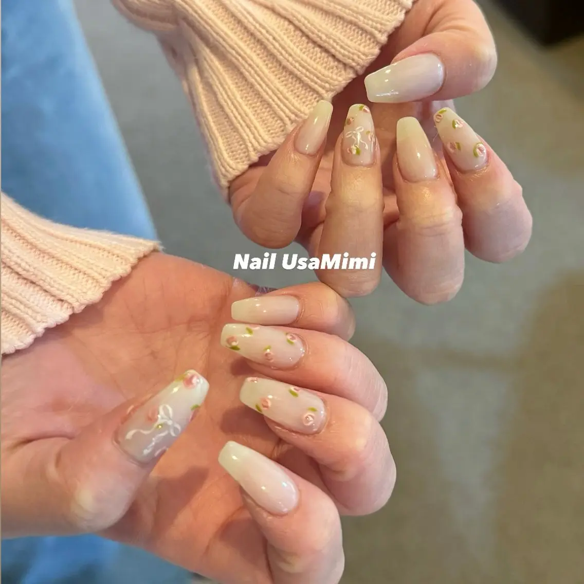 ネイル アートネイル ジェルネイル 氷ネイル・うるうるネイル 韓国ネイル マグネットネイル 本町ネイルNail UsaMimiのネイルデザイン