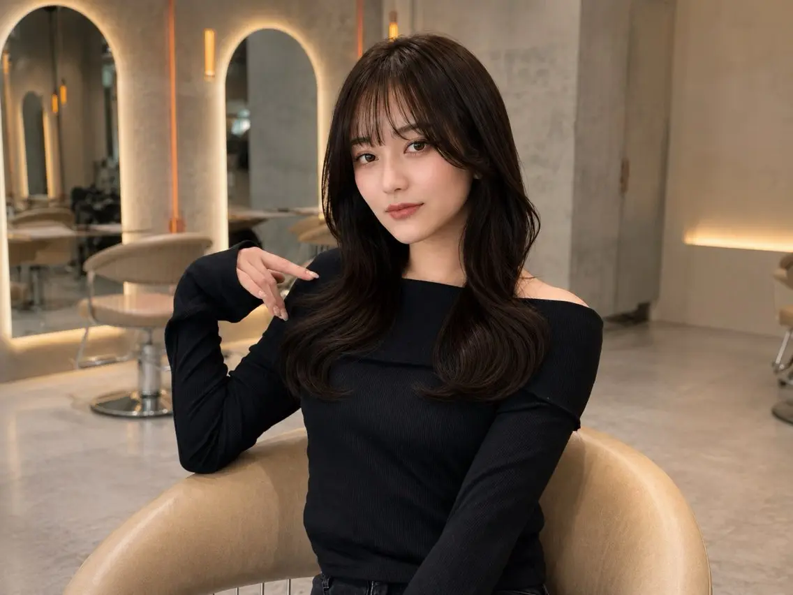 ミディアム カラー カット ヘアカラー トリートメント 🦋韓国風レイヤー/ 艶髪矯正🦋凛太郎のヘアスタイル