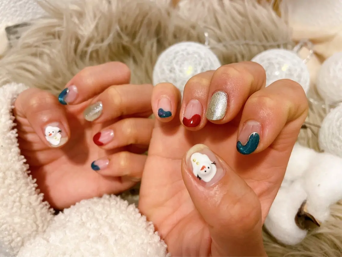 ネイル オーロラネイル フットネイル フレンチネイル ジェルネイル 韓国ネイル kiki nail &brow二子玉川のネイルデザイン