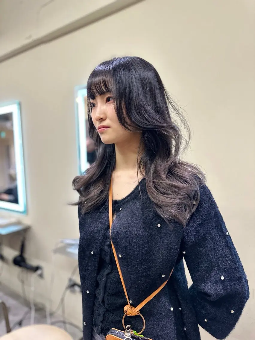 ロング カラー アディクシーカラー バレイヤージュ ブリーチ デザインカラー ダブルカラー カット ヘアカラー トリートメント opus 店長大和 レイヤー/赤み消しのヘアスタイル