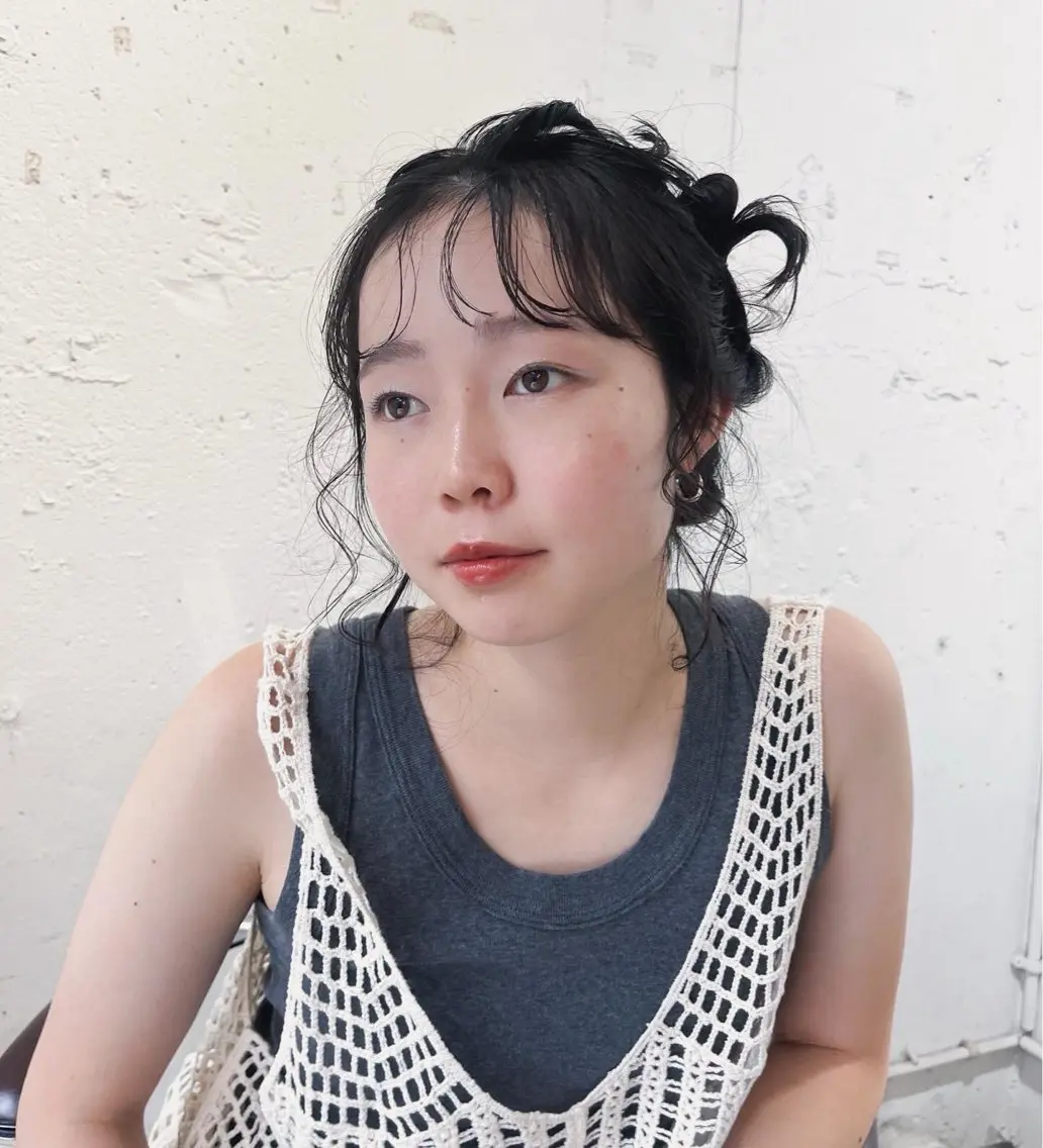 セミロング カラー パーマ カット ヘアカラー トリートメント ✴︎UNU ✴︎モエカのヘアスタイル