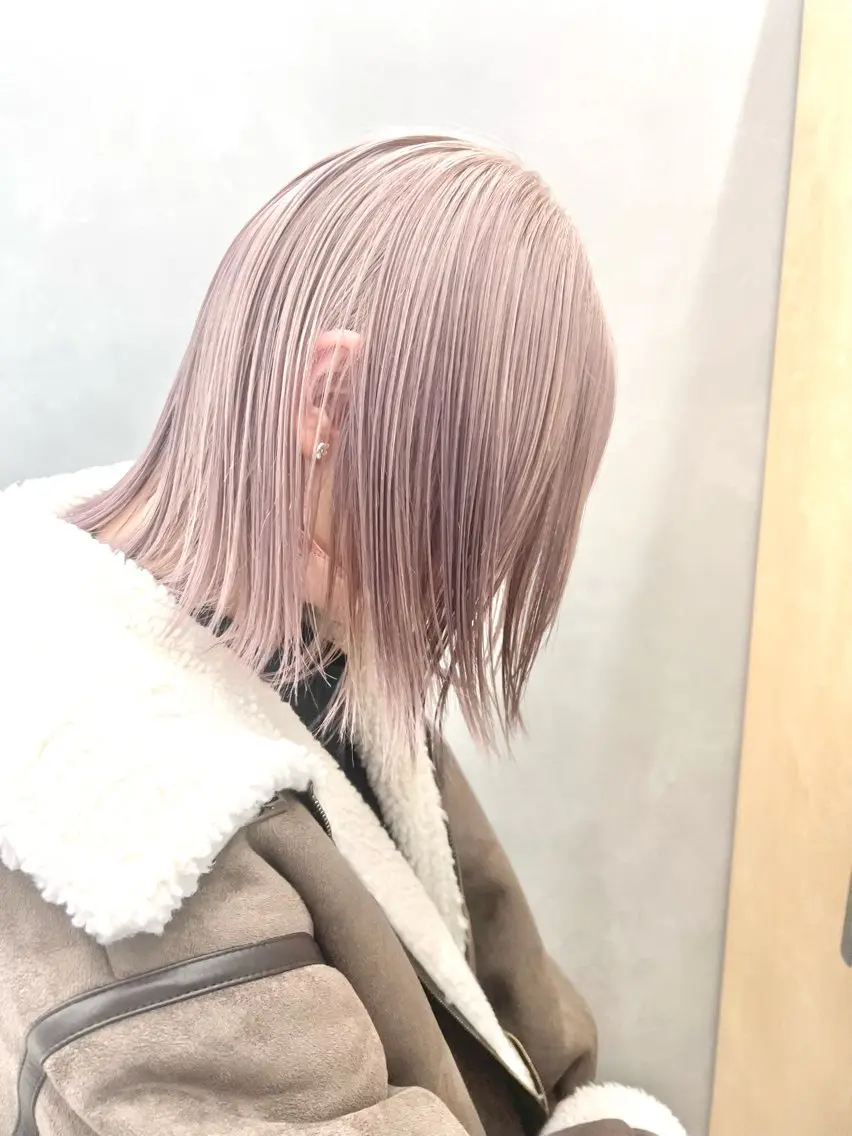 🔥ブリーチ無料🔥メンテナンスカット×ブリーチ×艶カラー×ケアトリートメント🌱コテ巻き付き✨の写真