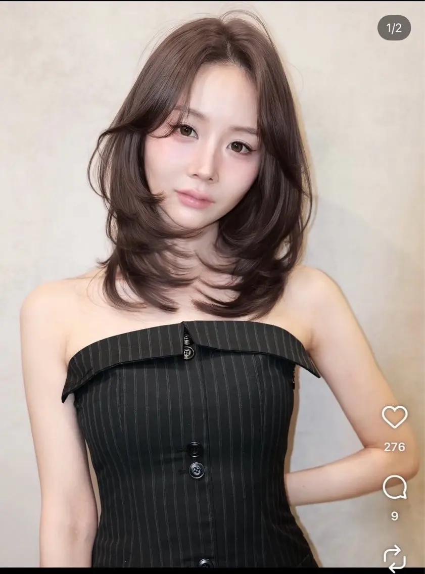 ミディアム カラー ヘアアレンジ 透明感カラー/顔周り カット🌸サクラ🌸のヘアスタイル