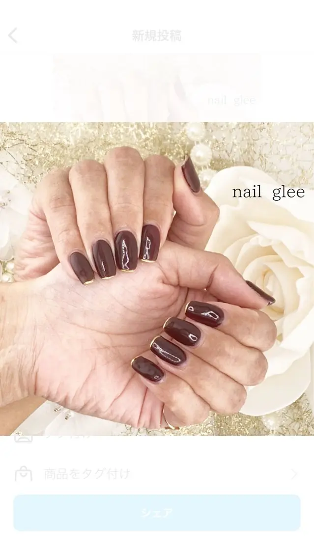 セミロング ハンドネイル RISA nail gleeのネイルデザイン