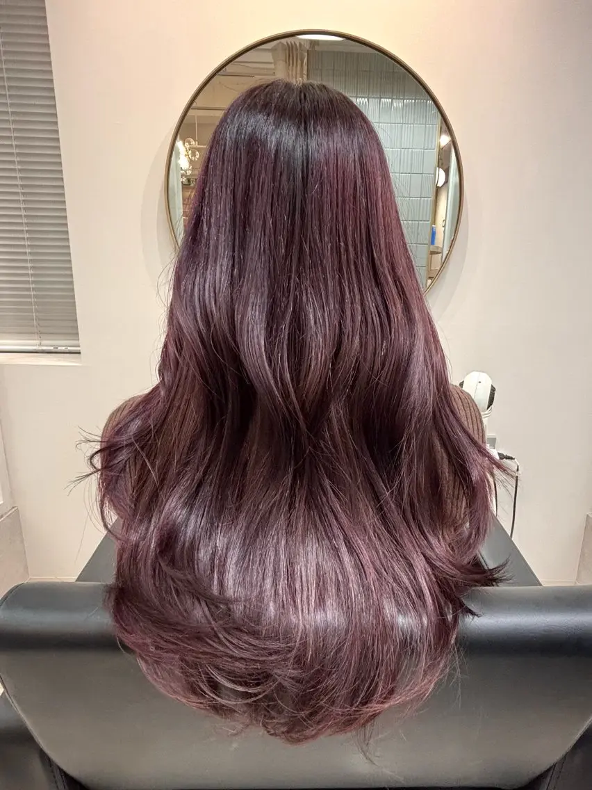 ロング カラー カット ヘアカラー トリートメント レイヤーカット🍒韓 国ヘア🍒ひかりのヘアスタイル