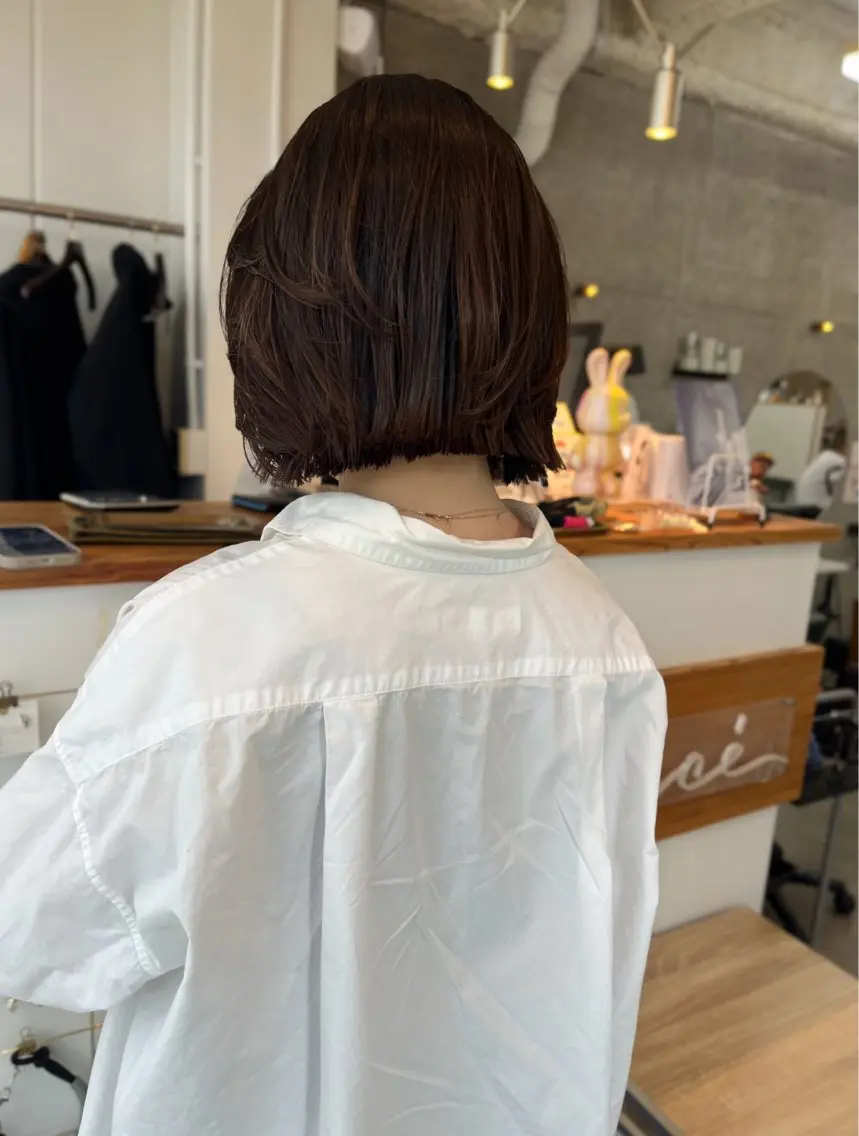 ショート ボブレイヤー ボブ レイヤーカット Merci Ayumiのヘアスタイル