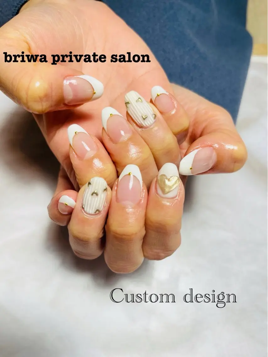 ネイル フレンチネイル Briwa✨nail 💅enoi ❤︎のネイルデザイン