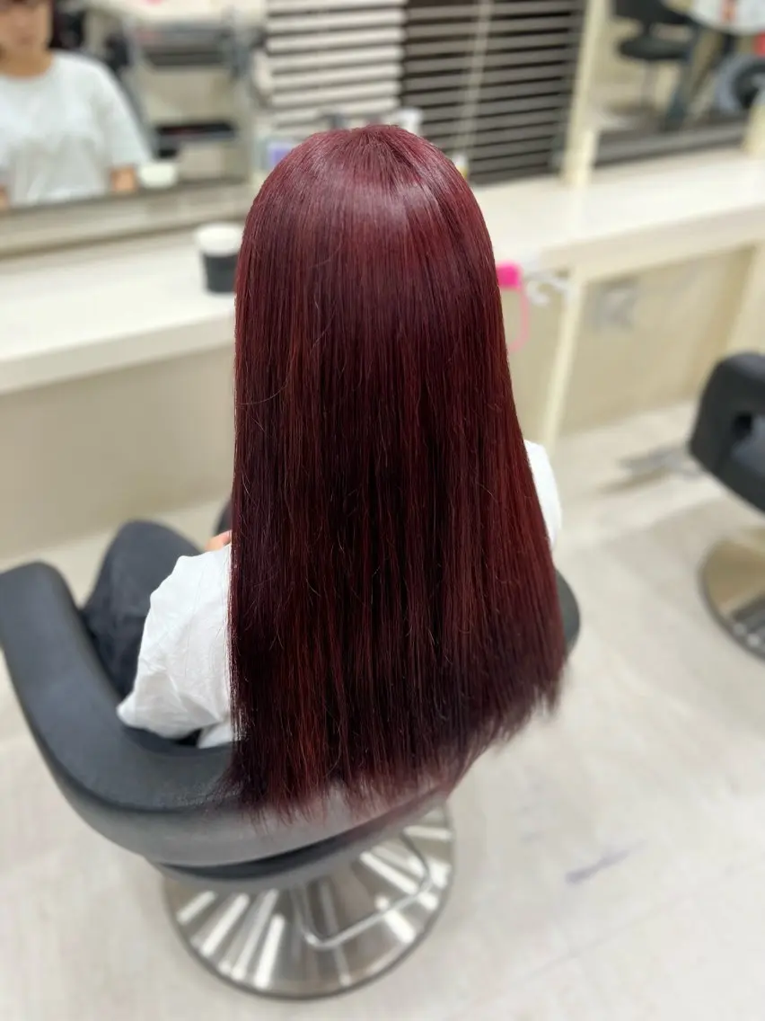ロング カラー ヘアアレンジ 韓国レイヤー&ピンク 艶髪🩶maikoのヘアスタイル