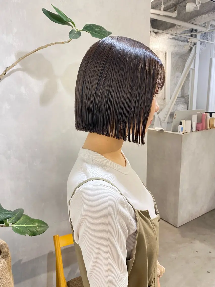 ミディアム 切りっぱなしボブ ボブ 新宿🫧ボブ 特化🐕Amiのヘアスタイル