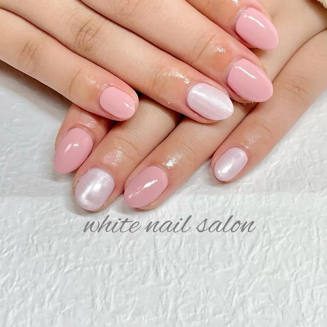 ネイル ジェルネイル ハードジェル ラメ(グリッター) 持ち込み シンプルネイル white nail salonのネイルデザイン