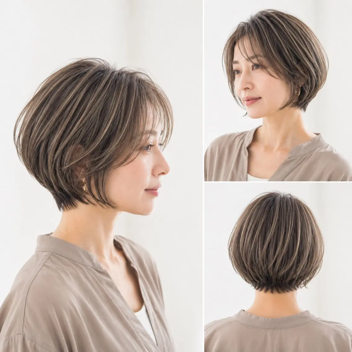 ショート カラー カット ヘアカラー 白髪ぼかし×ショート 天王町×玉山直哉のヘアスタイル