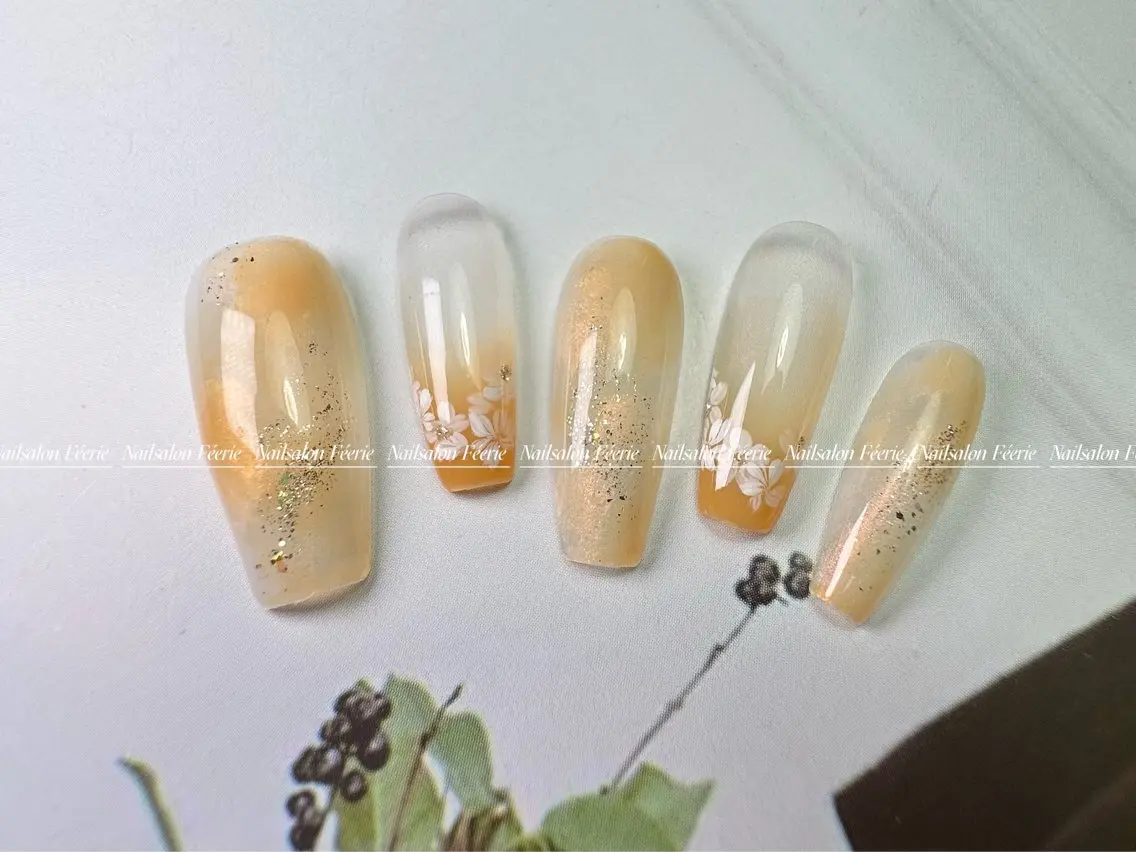 ネイル 成人式 長さ出し フットネイル フレンチネイル ジェルネイル ハンドネイル ハンドケア nail salon Feerieのネイルデザイン