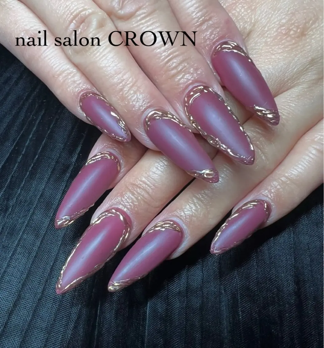 ネイル 長さ出し マットネイル ミラーネイル ワンカラーネイル スカルプネイル nail salon CROWNのネイルデザイン