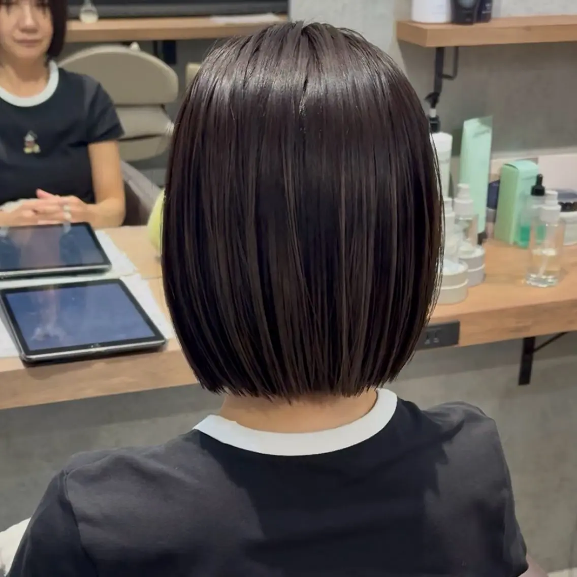 ショート カラー カット ヘアカラー トリートメント 細めハイライト/ ぷつっとボブ　千咲季のヘアスタイル